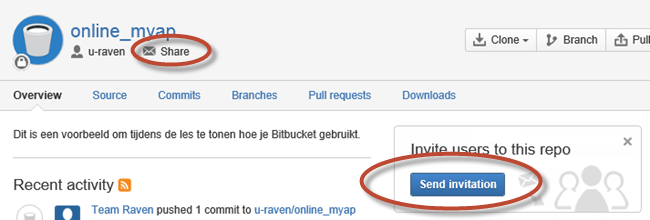 Bitbucket Dashboard Share